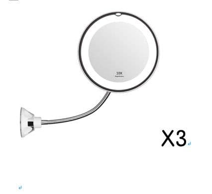 image-360 Swivel 10x Magnifying Bright LED Lighted Makeup Mirror