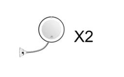 image-360 Swivel 10x Magnifying Bright LED Lighted Makeup Mirror
