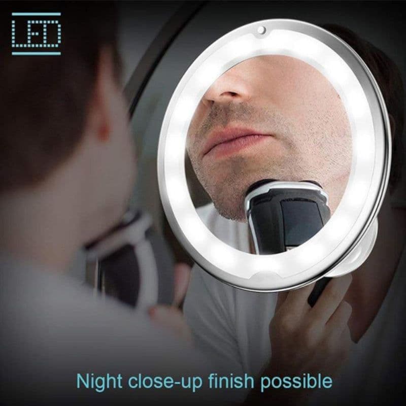 image-360 Swivel 10x Magnifying Bright LED Lighted Makeup Mirror