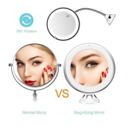 image-360 Swivel 10x Magnifying Bright LED Lighted Makeup Mirror