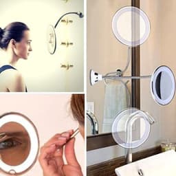 image-360 Swivel 10x Magnifying Bright LED Lighted Makeup Mirror