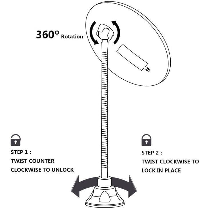 image-360 Swivel 10x Magnifying Bright LED Lighted Makeup Mirror