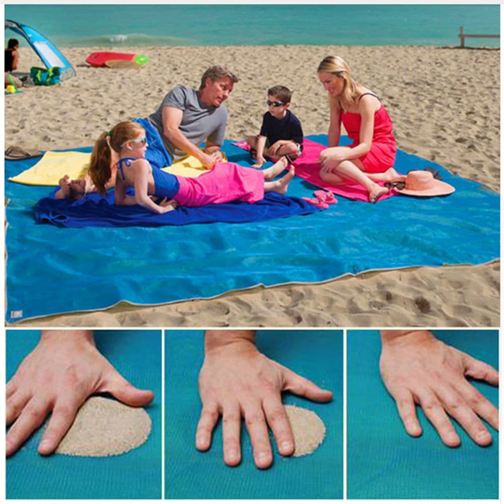 image-Beach Mat 200x200cm Dark Blue Polyester