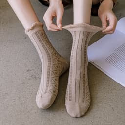 image-Cute Lace Rhombus Preppy Stockings