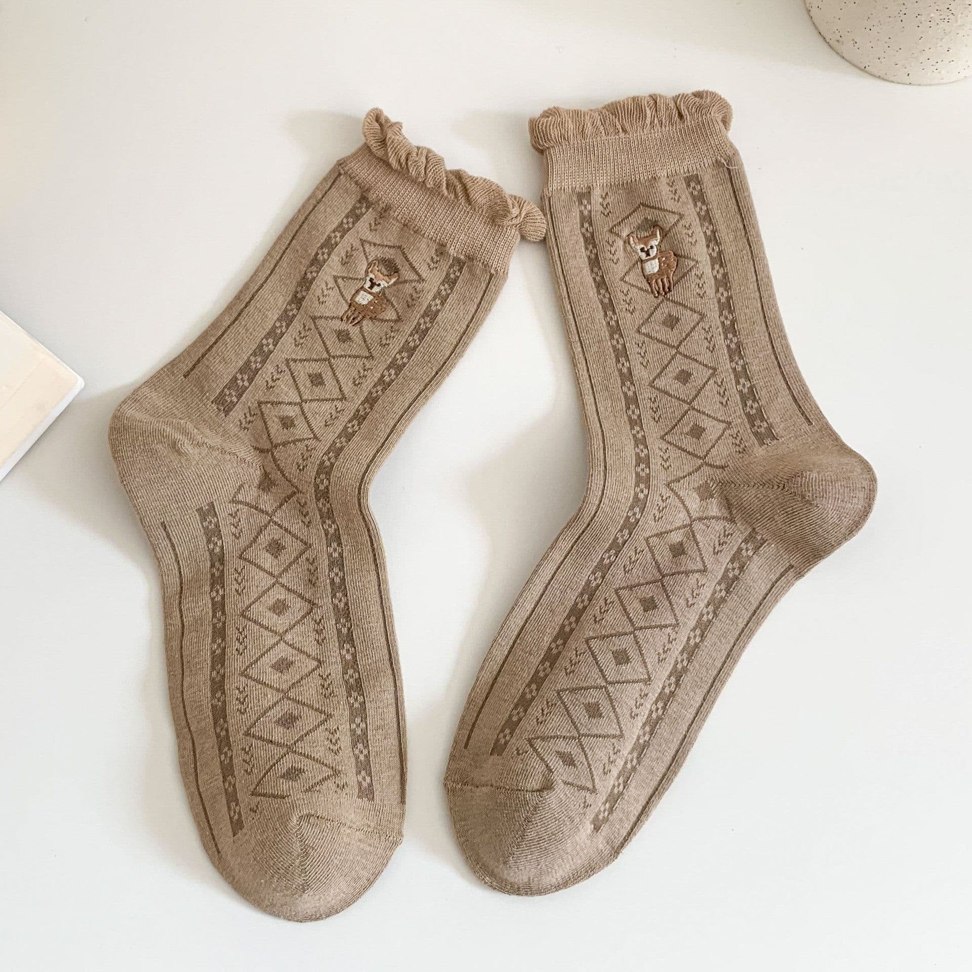 image-Cute Lace Rhombus Preppy Stockings