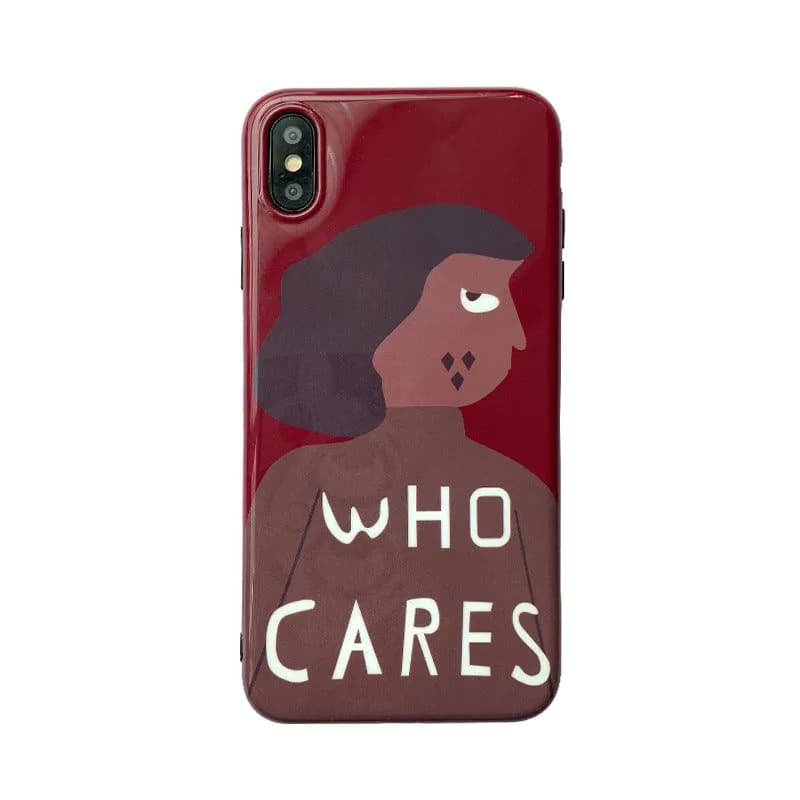 image-Han Feng wine red personality girl phone case