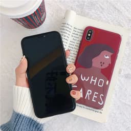 image-Han Feng wine red personality girl phone case