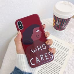 image-Han Feng wine red personality girl phone case