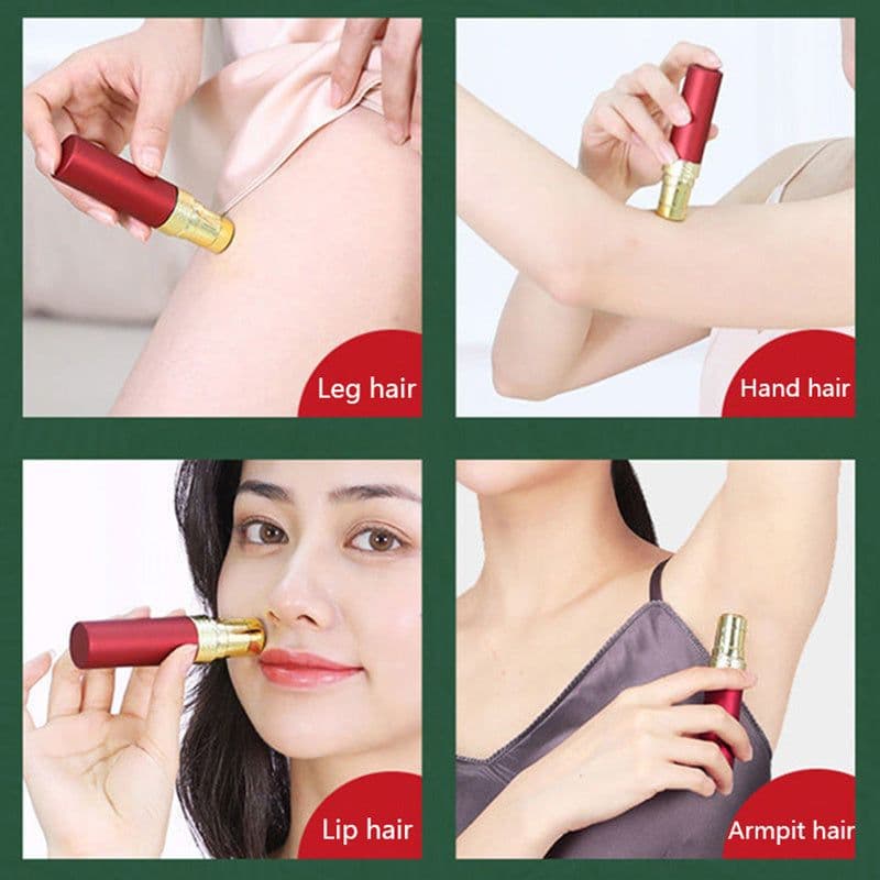image-Mini Lipstick Shape Epilator USB Charging Hair Removal Electric Shaver Trimmer For Intimate Areas 3D Knife Net Depilate