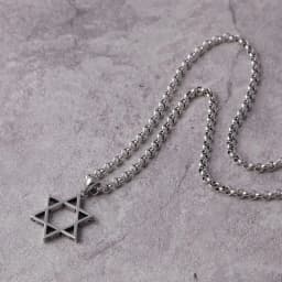 image-S925 Sterling Silver Six-Pointed Star Necklace