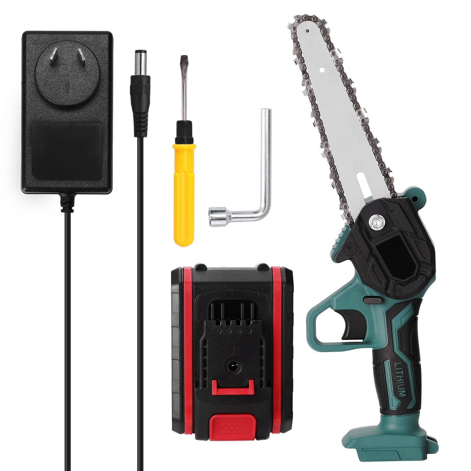 image-Small Electric Saw Lithium Battery One Hand Mini Electric Chainsaw Logging