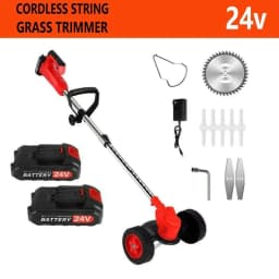 image-24V Lithium Electric Lawn Mower With Wheels Foreign Trade Exclusive For Cross-border Grass Trimmer Household Weeding Machine