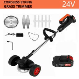 image-24V Lithium Electric Lawn Mower With Wheels Foreign Trade Exclusive For Cross-border Grass Trimmer Household Weeding Machine