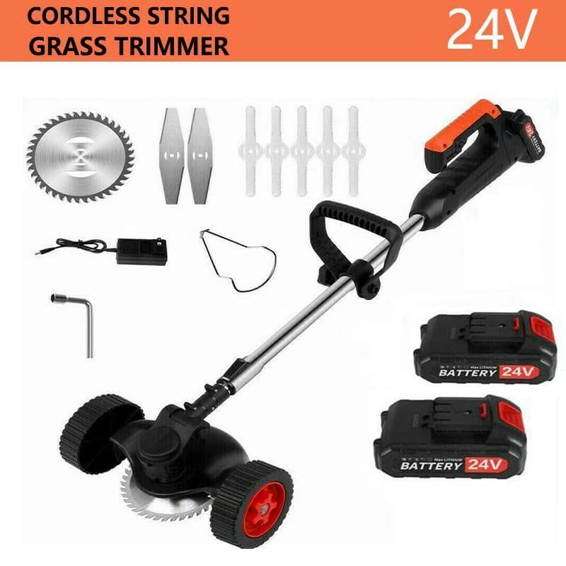 image-24V Lithium Electric Lawn Mower With Wheels Foreign Trade Exclusive For Cross-border Grass Trimmer Household Weeding Machine