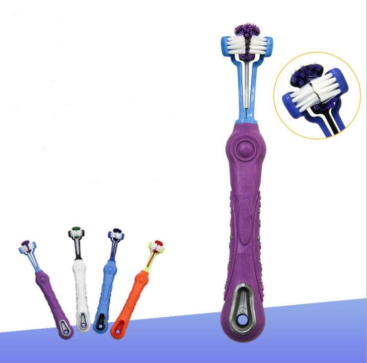 image-Three Sided Pet Toothbrush Dog Brush Bad Breath Tartar Teeth Care