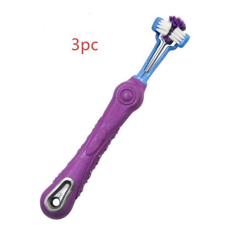 image-Three Sided Pet Toothbrush Dog Brush Bad Breath Tartar Teeth Care