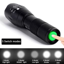 image-Strong Light Flashlight Special Forces Rechargeable Home Self-Defense Waterproof Riding Mini Camping Premium Super Bright Flashlight