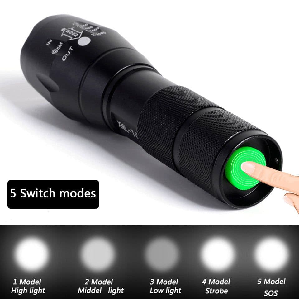 image-Strong Light Flashlight Special Forces Rechargeable Home Self-Defense Waterproof Riding Mini Camping Premium Super Bright Flashlight