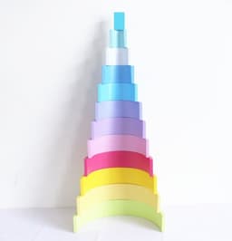 image-Jigsaw Puzzle Large 12-piece Arch Bridge Rainbow Building Blocks Early Childhood Education Toys