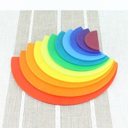 image-Jigsaw Puzzle Large 12-piece Arch Bridge Rainbow Building Blocks Early Childhood Education Toys