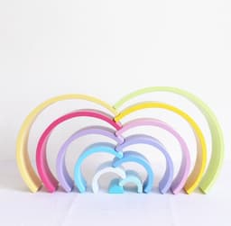 image-Jigsaw Puzzle Large 12-piece Arch Bridge Rainbow Building Blocks Early Childhood Education Toys