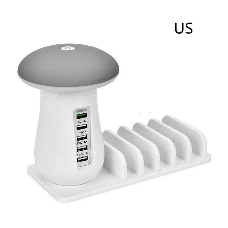 image-2 In 1 Multifunction Mushroom Lamp LED Lamp Holder USB Charger Home Office Supplies