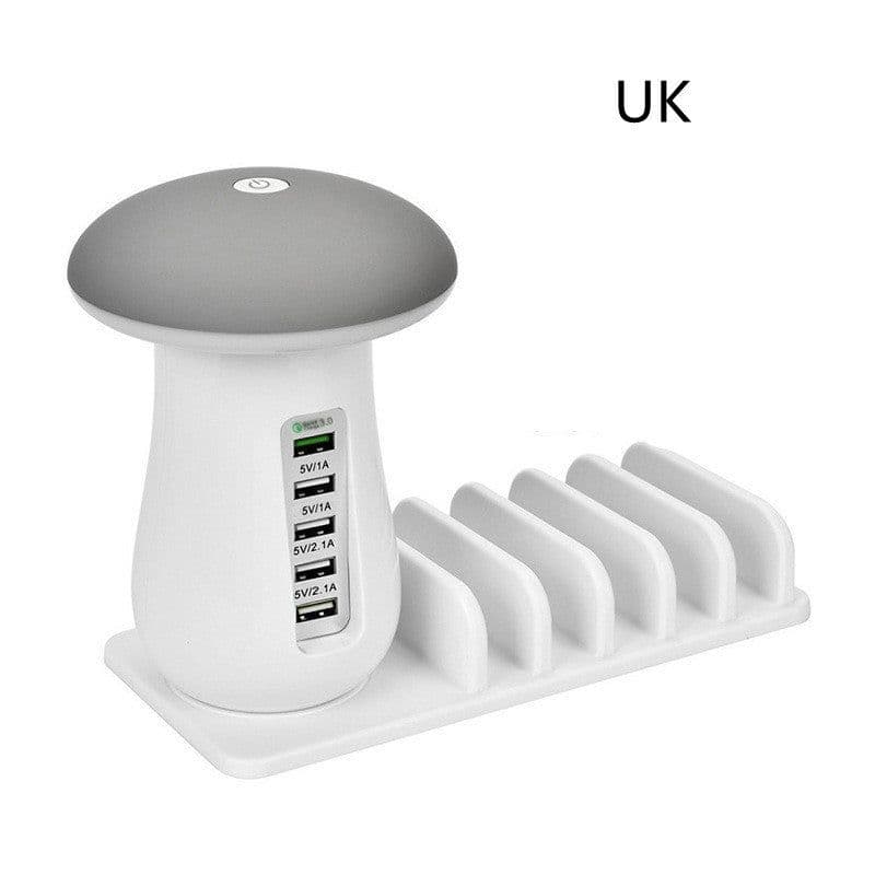 image-2 In 1 Multifunction Mushroom Lamp LED Lamp Holder USB Charger Home Office Supplies