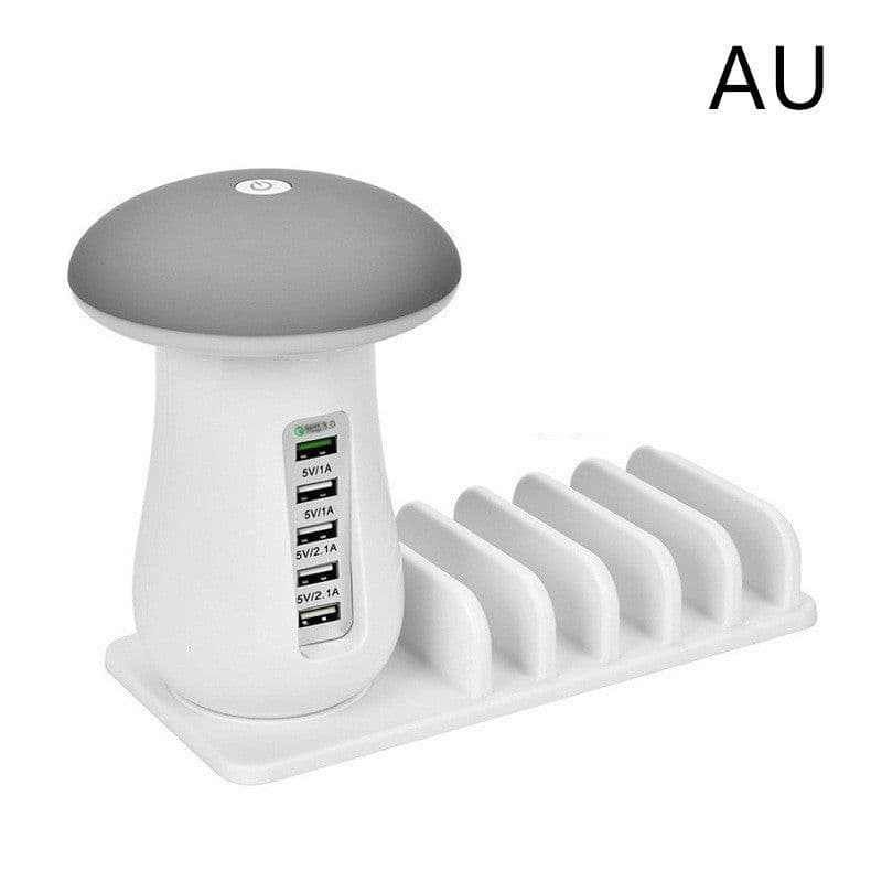 image-2 In 1 Multifunction Mushroom Lamp LED Lamp Holder USB Charger Home Office Supplies