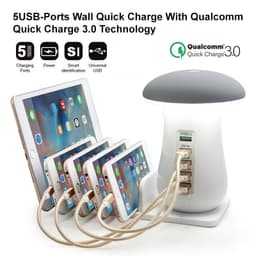 image-2 In 1 Multifunction Mushroom Lamp LED Lamp Holder USB Charger Home Office Supplies