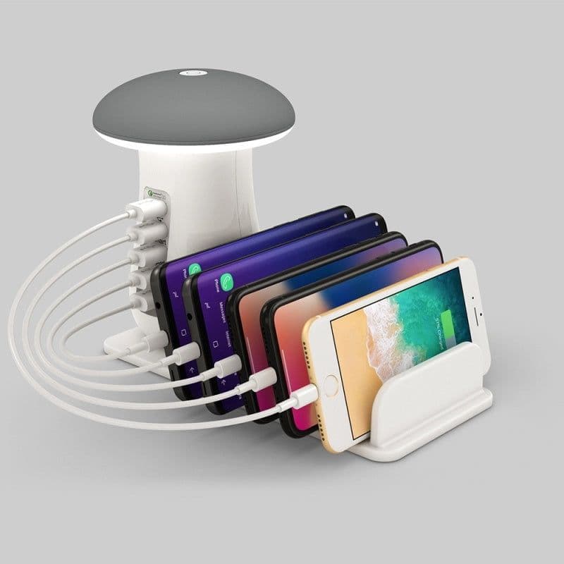 image-2 In 1 Multifunction Mushroom Lamp LED Lamp Holder USB Charger Home Office Supplies