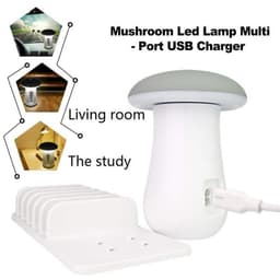 image-2 In 1 Multifunction Mushroom Lamp LED Lamp Holder USB Charger Home Office Supplies