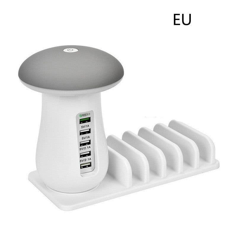 image-2 In 1 Multifunction Mushroom Lamp LED Lamp Holder USB Charger Home Office Supplies