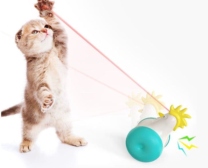 image-Funny Cat Toy New Product Electric Sounding Tumbler Hair Laser Chicken Funny Cat Toy