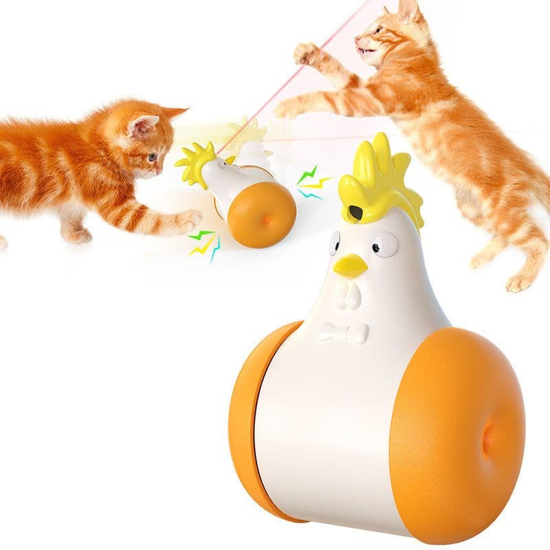 image-Funny Cat Toy New Product Electric Sounding Tumbler Hair Laser Chicken Funny Cat Toy