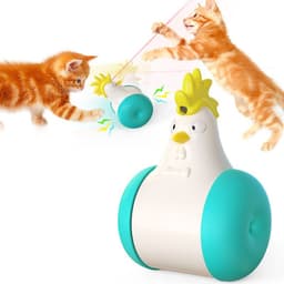 image-Funny Cat Toy New Product Electric Sounding Tumbler Hair Laser Chicken Funny Cat Toy