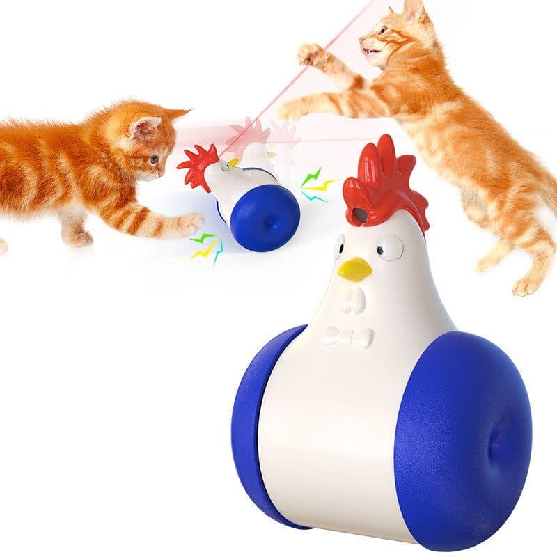 image-Funny Cat Toy New Product Electric Sounding Tumbler Hair Laser Chicken Funny Cat Toy