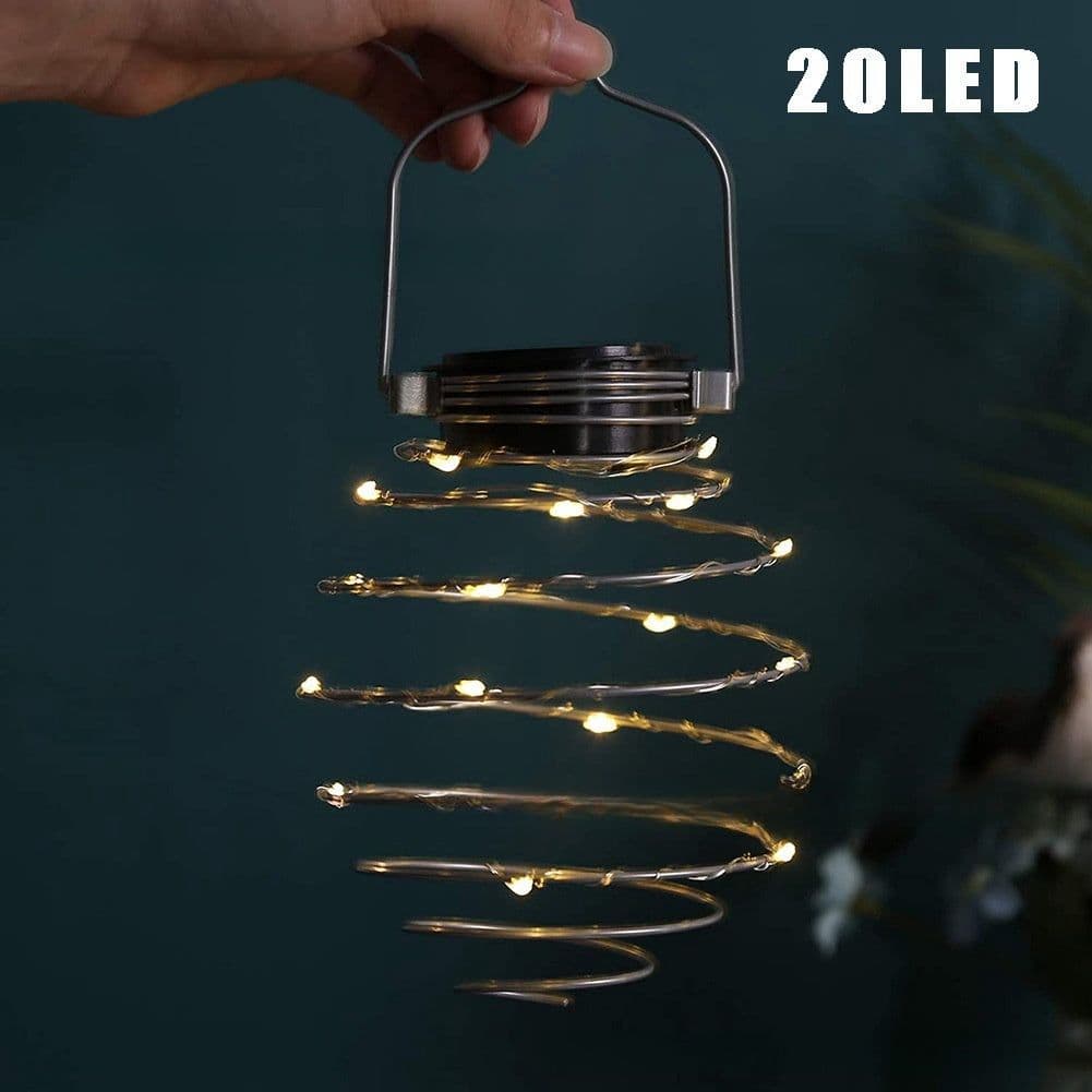 image-Solar Spiral Iron Lamp Pineapple Decoration Garden Outdoor Courtyard LED