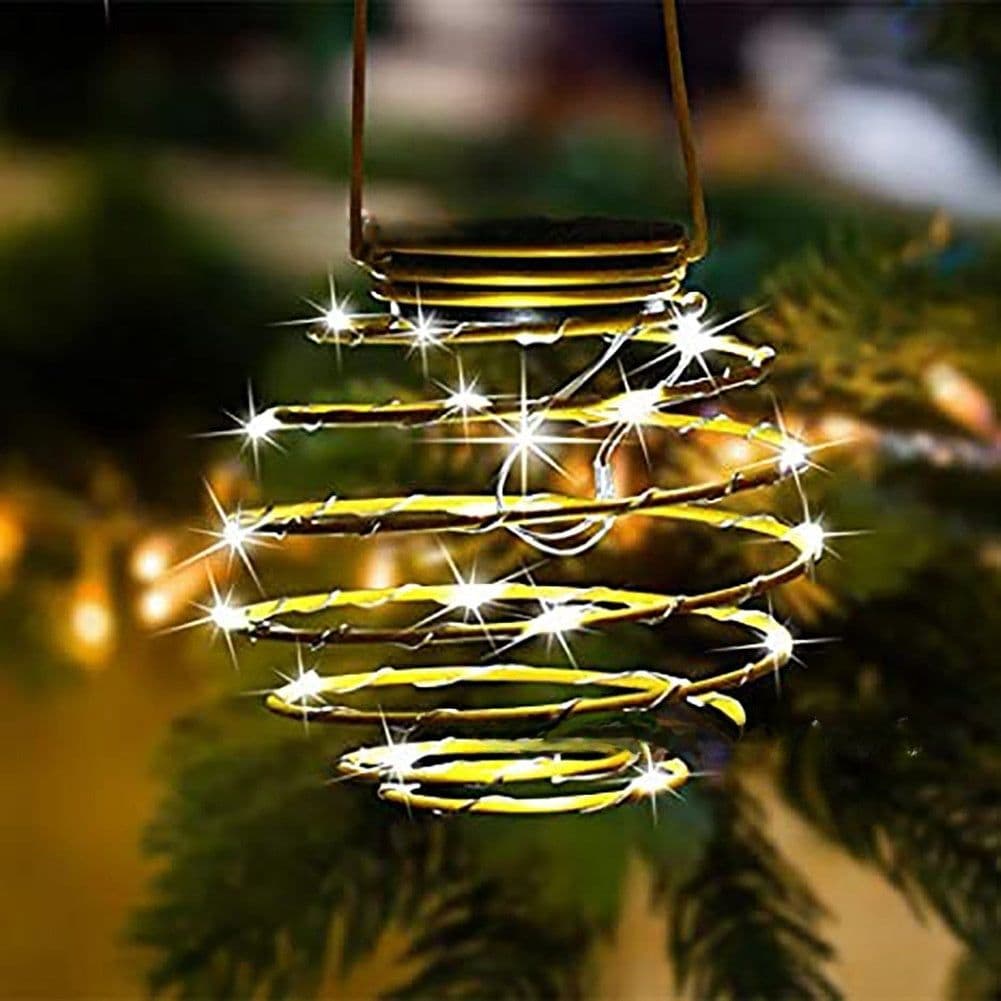 image-Solar Spiral Iron Lamp Pineapple Decoration Garden Outdoor Courtyard LED