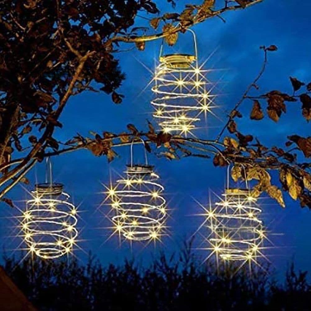 image-Solar Spiral Iron Lamp Pineapple Decoration Garden Outdoor Courtyard LED