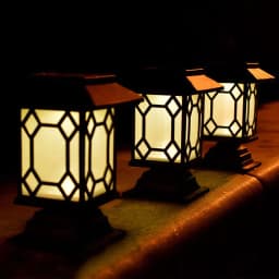image-Solar powered lamp in the courtyard garden of Xiaogong
