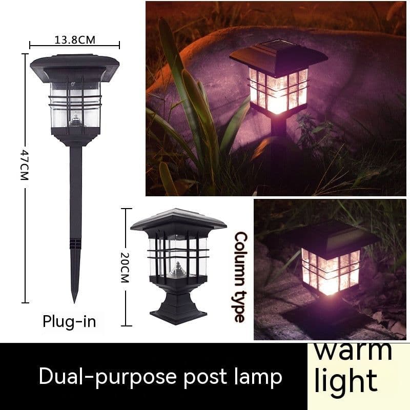 image-Solar powered lamp in the courtyard garden of Xiaogong