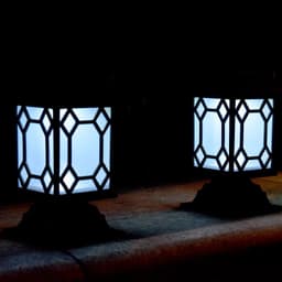 image-Solar powered lamp in the courtyard garden of Xiaogong