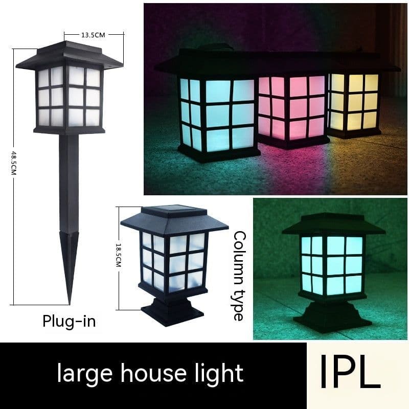image-Solar powered lamp in the courtyard garden of Xiaogong