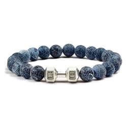 image-Turquoise Energy Gun Black Electroplated Alloy Barbell Bracelet