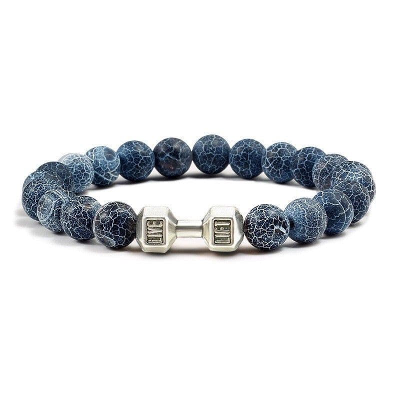 image-Turquoise Energy Gun Black Electroplated Alloy Barbell Bracelet