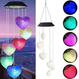 image-Color Changing Solar Power Wind Chime Crystal Ball Hummingbird Butterfly Waterproof Outdoor Windchime Light For Patio Yard Garde