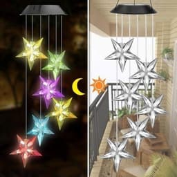 image-Color Changing Solar Power Wind Chime Crystal Ball Hummingbird Butterfly Waterproof Outdoor Windchime Light For Patio Yard Garde