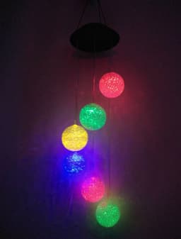 image-Color Changing Solar Power Wind Chime Crystal Ball Hummingbird Butterfly Waterproof Outdoor Windchime Light For Patio Yard Garde