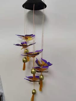 image-Color Changing Solar Power Wind Chime Crystal Ball Hummingbird Butterfly Waterproof Outdoor Windchime Light For Patio Yard Garde