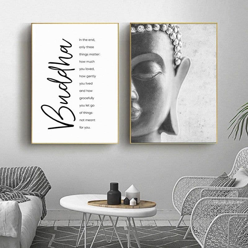 image-Canvas Painting Pictures Posters Head-Statue Motivational Wall-Art Buddha Home-Decoration